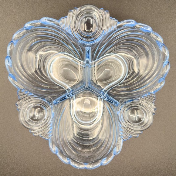 Cambridge Glass Caprice Moonlight Blue Divided Relish Dish Vintage - Picture 4 of 13